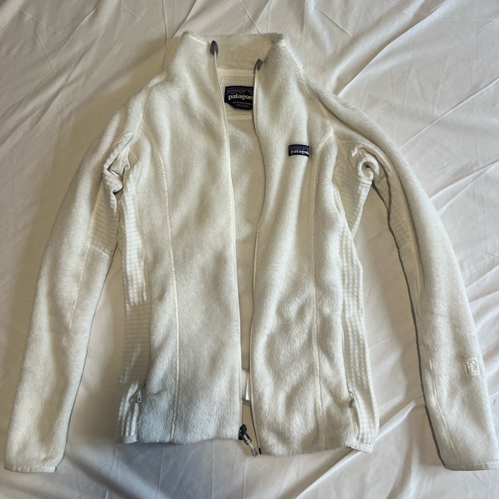 White Patagonia Zip-Up Fleece, Size XS